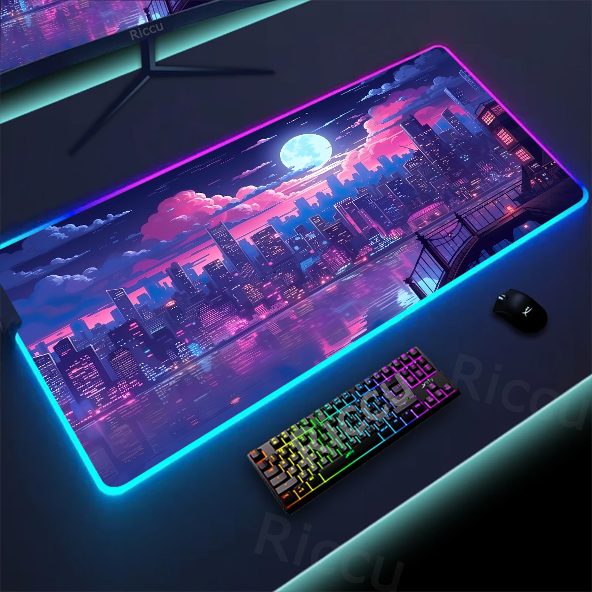 Retro Gaming Tokyo - RGB Retro Mousepad Neon Tokyo Street