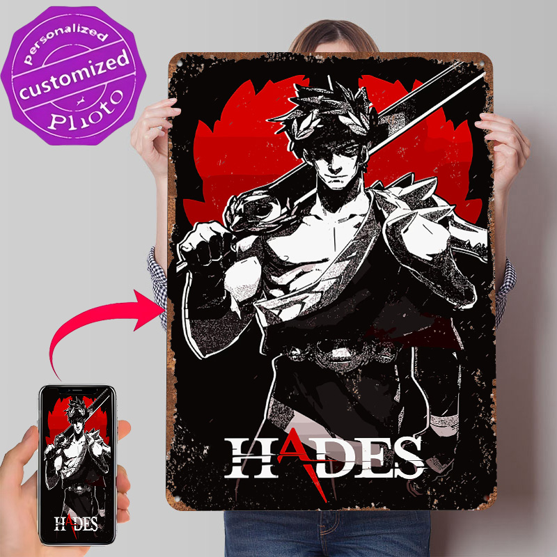 Retro Gaming Bar - Hades Game Metallposter, personalisierte Wandkunst, Retro-Vintage-Metallschilder