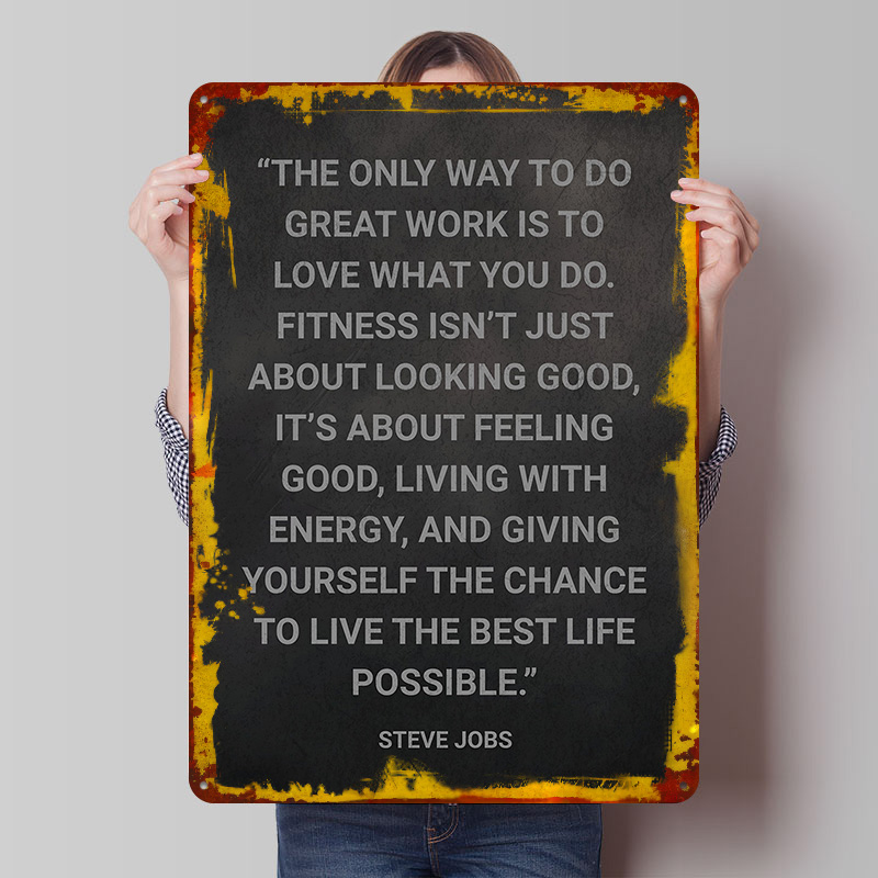 Retro Gaming Jobs - Steve Jobs Fitness-Zitat Metallposter Individuelle Wandkunst