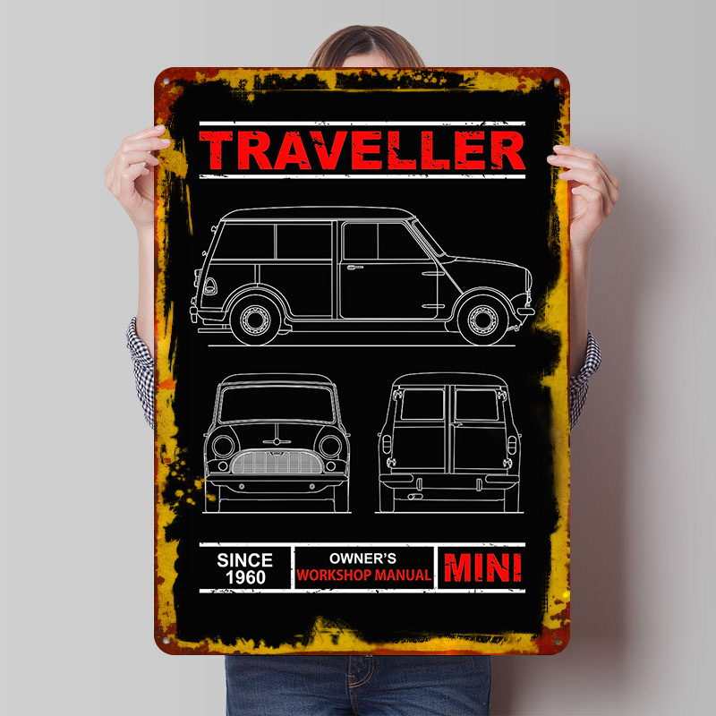 Retro Gaming Uk - UK Car-Traveller Blueprint Poster, individuell gestaltete