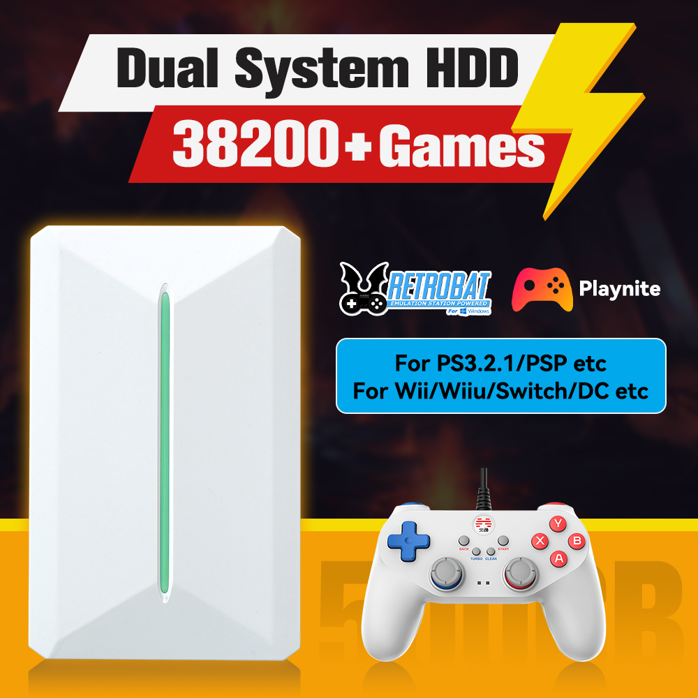 Retro Gaming N64 - Retrobat&Playnite System HDD Retro-Spielekonsole für PS3/PS2/WIIU/WII/Switch/MAME