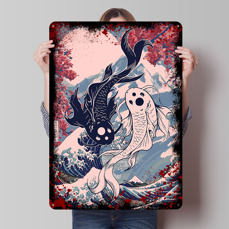 Retro Gaming Japan - Yin Yang Koi Fisch Japan Gedruckt