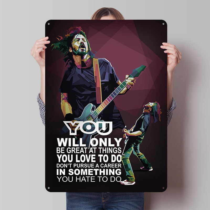 Retro Gaming Quotes - Rockstar-Zitate Blechposter, personalisierte Retro-Wandkunst, Vintage-Metallschilder für