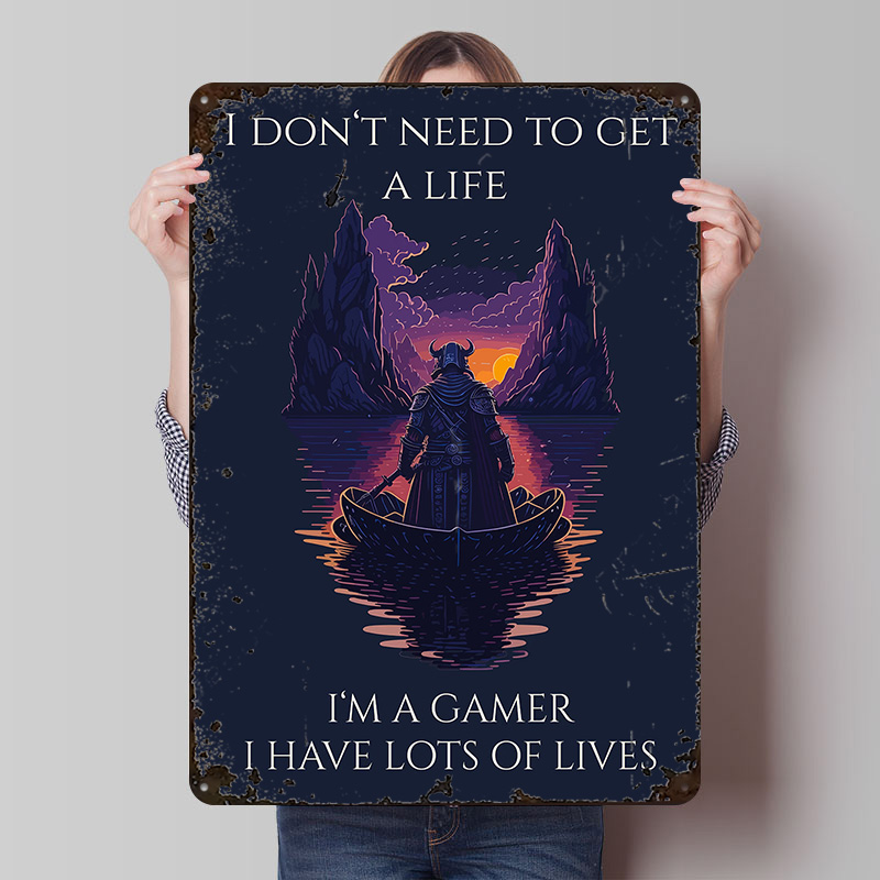 Retro Gaming Bar - Gaming-Zitat Druckposter Individualisierte Retro-Wandkunst Vintage Metallschilder