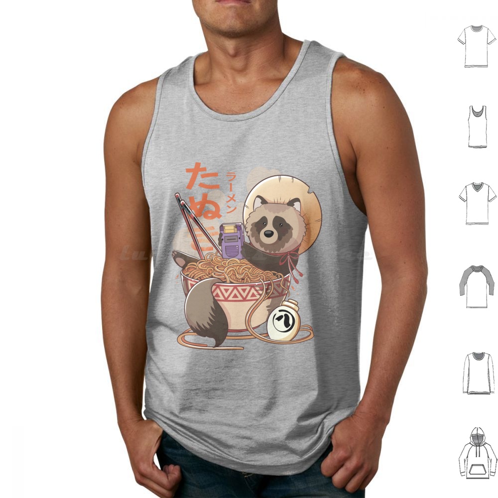 Tanuki Ramen Tank Tops Print B – Retro Gaming Japan Bewertung und Preis