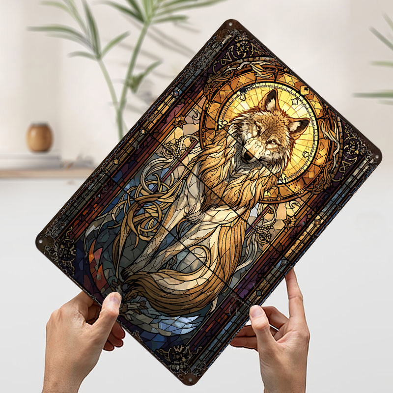 Buntglas-Wolf-Poster, personal – Retro Gaming Bar Bewertung und Preis