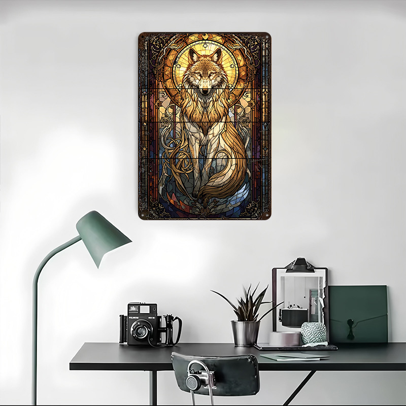 Buntglas-Wolf-Poster, personal – Retro Gaming Bar Bewertung und Preis