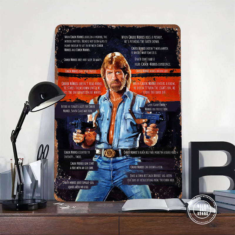 Chuck Norris Memes Metallposte – Retro Gaming Meme Bewertung und Preis