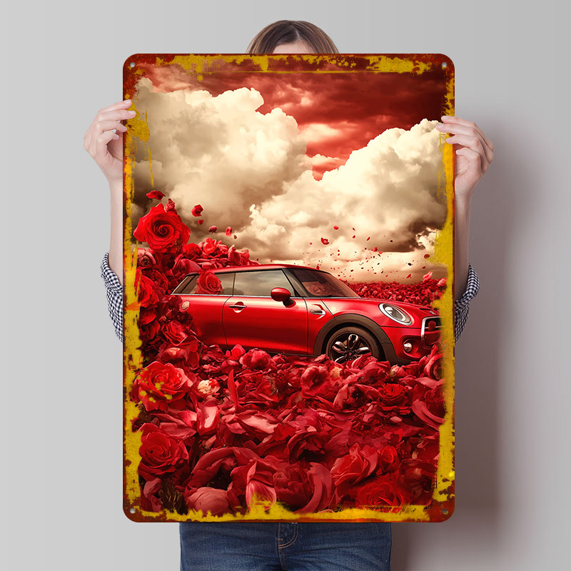 Rotes UK-Auto Cooper im Rosenf – Retro Gaming Uk Bewertung und Preis