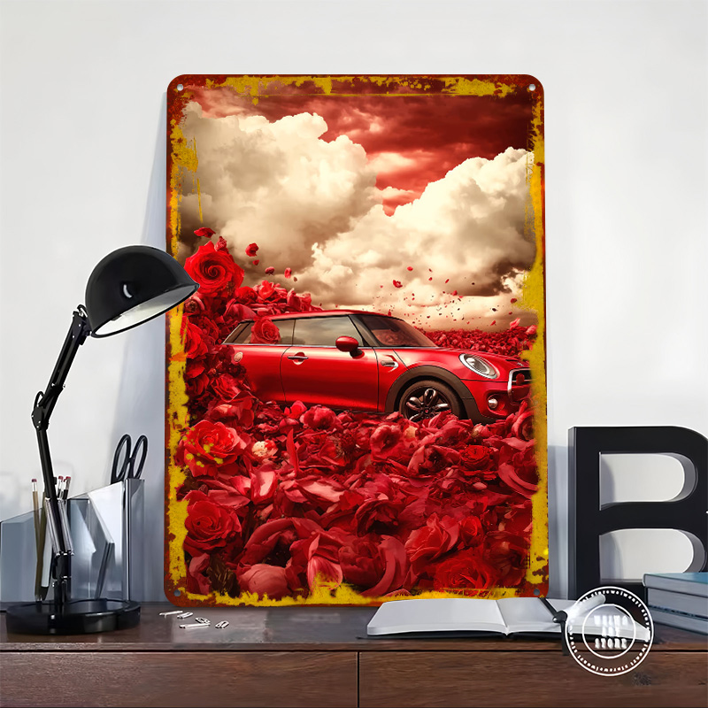 Rotes UK-Auto Cooper im Rosenf – Retro Gaming Uk Bewertung und Preis