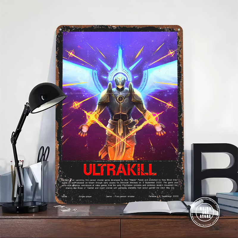 Ultrakill Game Metallposter, i – Retro Gaming Bar Bewertung und Preis