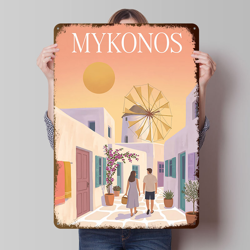Mykonos Griechenland Metallpos – Retro Gaming Bar Bewertung und Preis