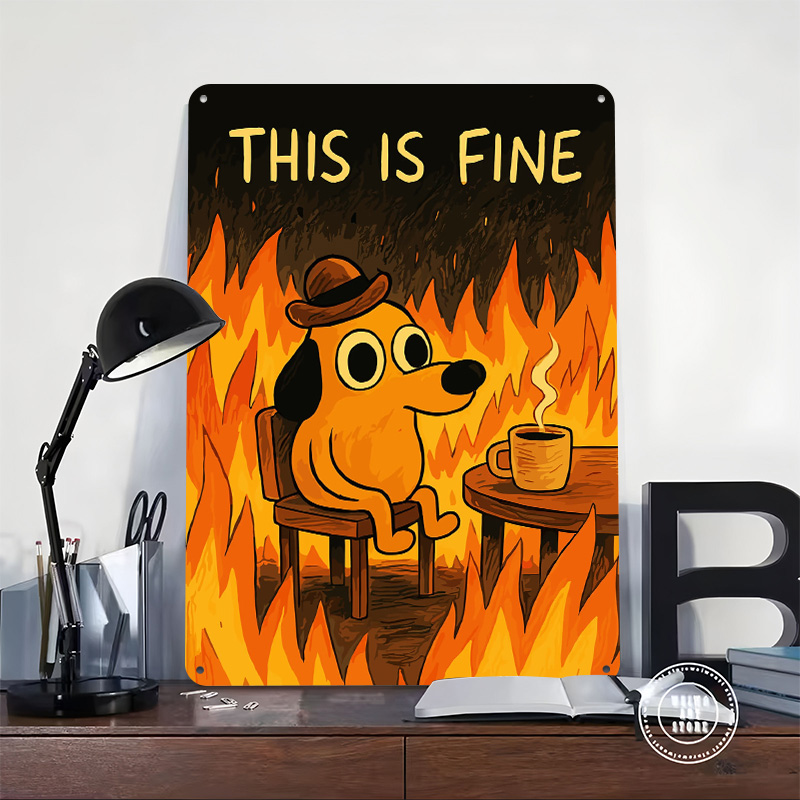 This Is Fine Hundememe Metallp – Retro Gaming Meme Bewertung und Preis