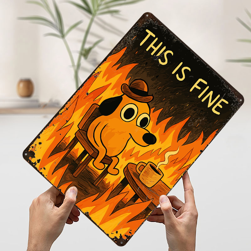 This Is Fine Hundememe Metallp – Retro Gaming Meme Bewertung und Preis